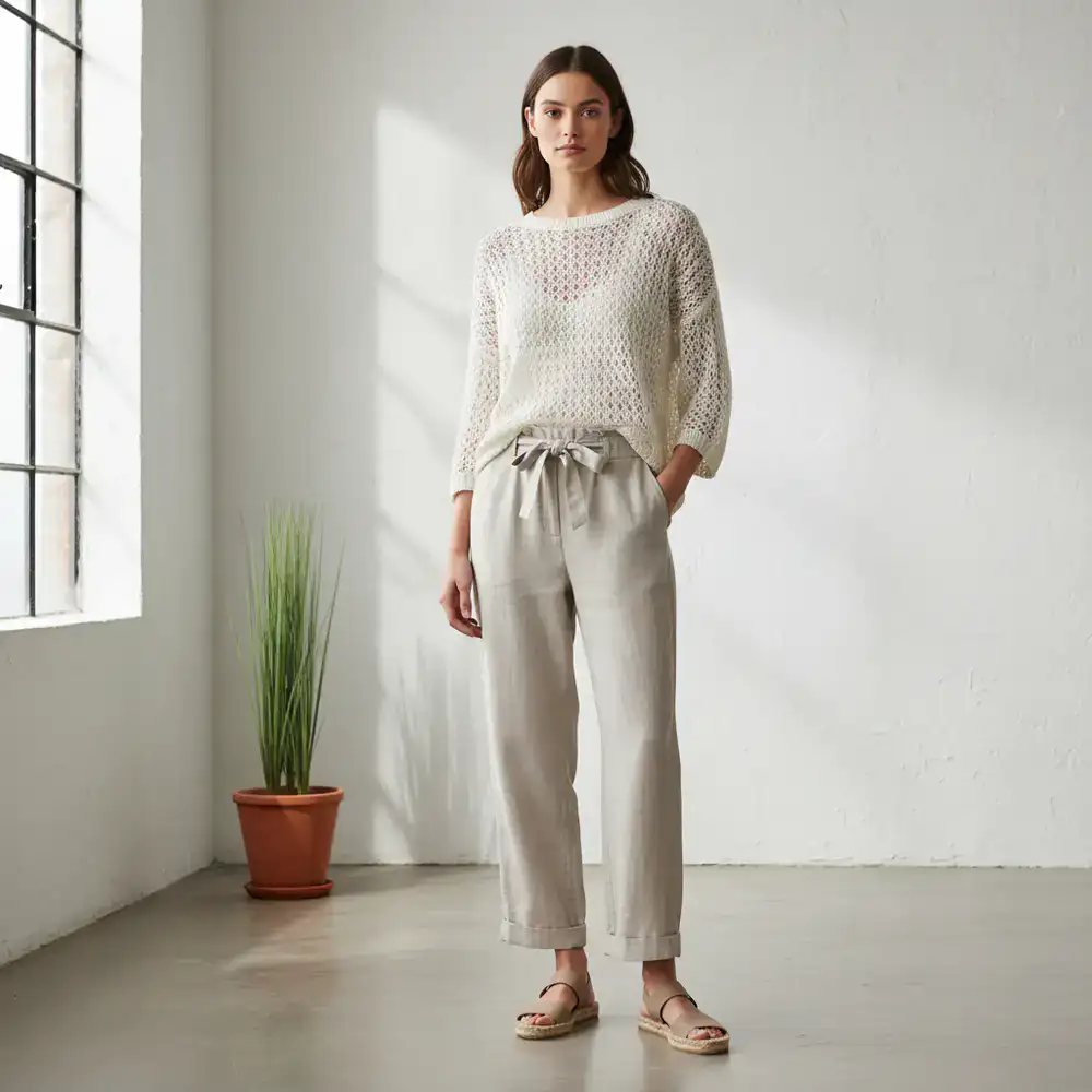 Women's lightweight knitwear and casual pants